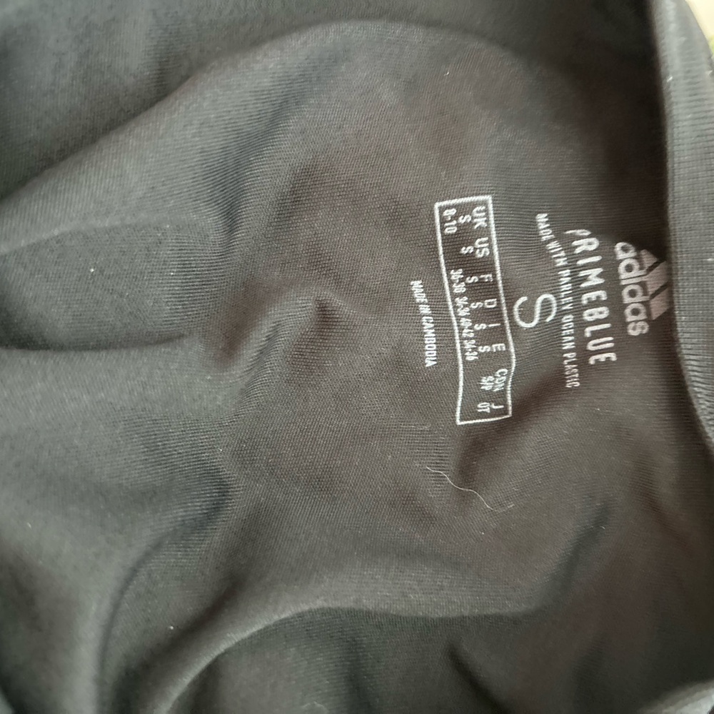 adidas Primeblue Black Crop Athletic Top Small - Picture 5 of 9